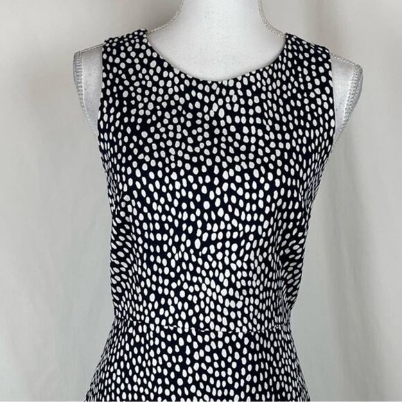 J Crew Black White Polka Dot Fitted 100% Cotton Career Office Dress NWOT Size 4 - Picture 3 of 15